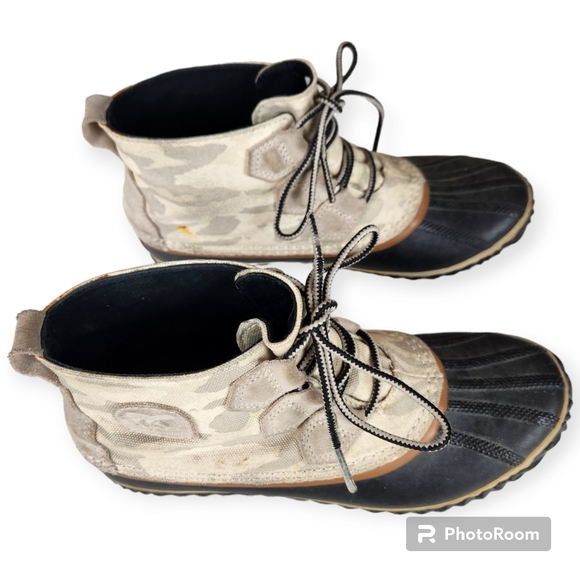 Sorel Out N About Gray Camo Waterproof Winter Snow Rain Duck Boots size 8.5 - Picture 6 of 8